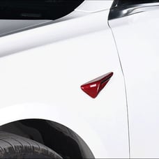 New Tesla Model 3 / Model Y Real Carbon Fiber Red Side Fender Camera Vent Cover