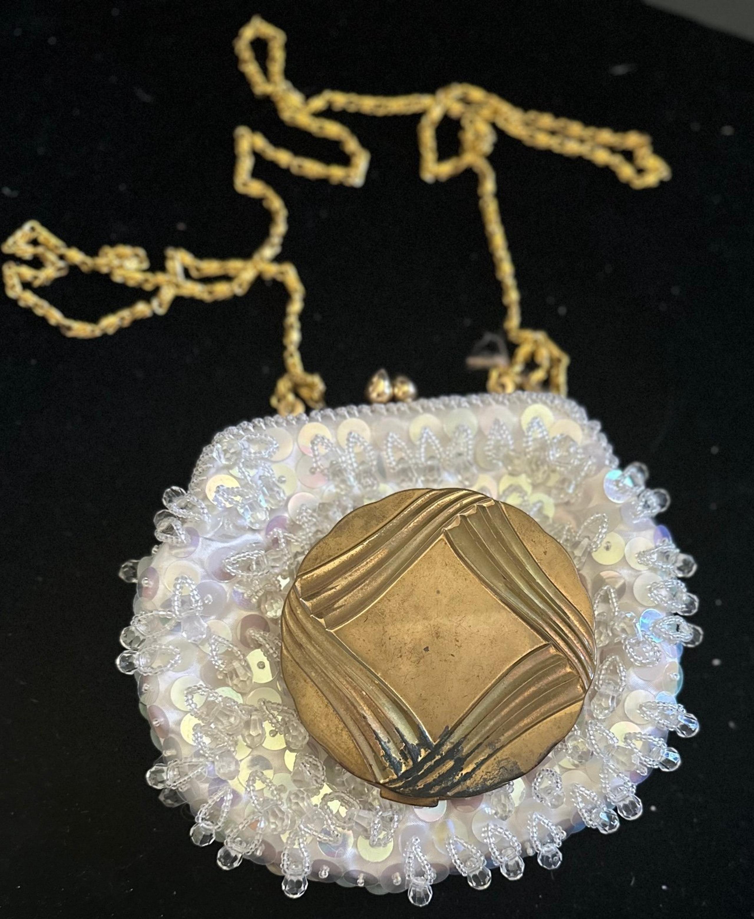 Vintage La Regale evening purse and Max Factor compact