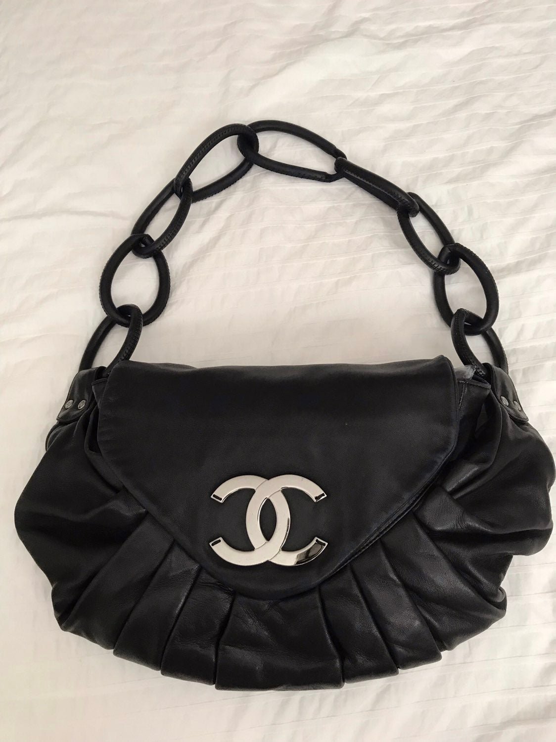 CHANEL All Leather Hobo Bag