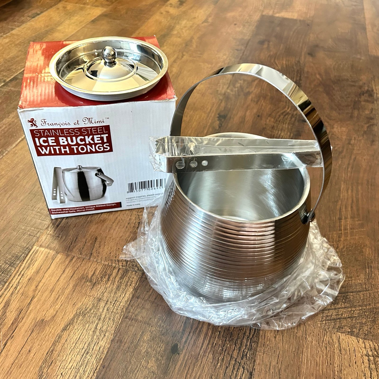 Ice Bucket with Tongs from Francois et Mimi, NWOT, NIB
