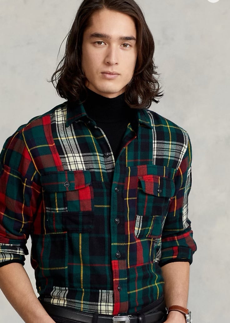 Polo Ralph Lauren Men Classic Fit Tartan Multi Patchwork Flannel Shirt Sz S NEW