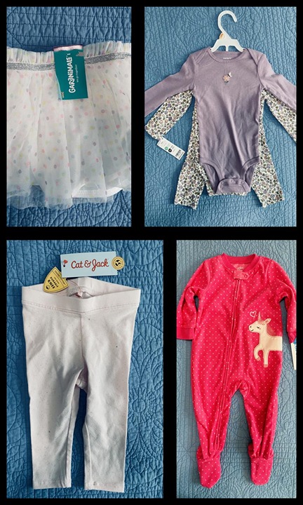 Bundle of 4 NEW 12-Mo Girl's Clothes Carter's Garanimals Cat & Jack Tutu Onesies