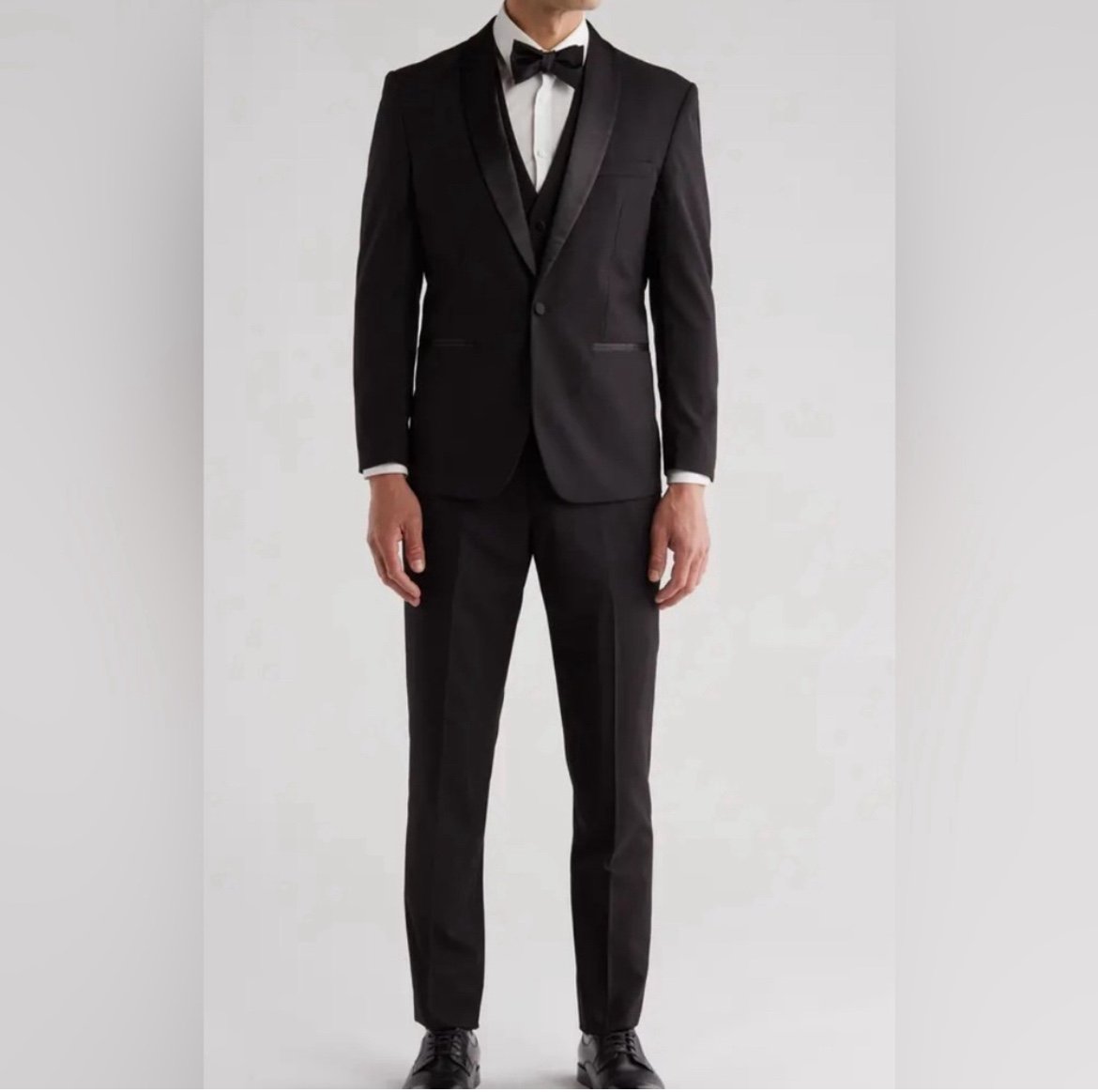 Gino Vitale 3 Piece Classic Fit Tuxedo ~ Black 40R 34W Blazer Vest Pant New Tag