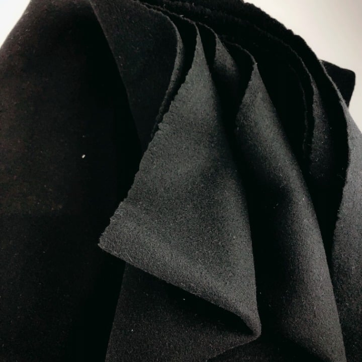 Made in Italy Black Heavy Cashmere 2 Yards