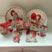 Vintage Valentines Day decor and Plates set of 8