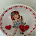 Vintage Valentines Day decor and Plates set of 8