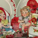 Vintage Valentines Day decor and Plates set of 8