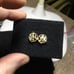 VINTAGE 14KT YELLOW GOLD ORNATE EARRINGS W/ TINY DIAMOND