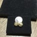VINTAGE 14KT YELLOW GOLD ORNATE EARRINGS W/ TINY DIAMOND