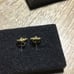 VINTAGE 14KT YELLOW GOLD ORNATE EARRINGS W/ TINY DIAMOND
