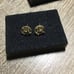 VINTAGE 14KT YELLOW GOLD ORNATE EARRINGS W/ TINY DIAMOND