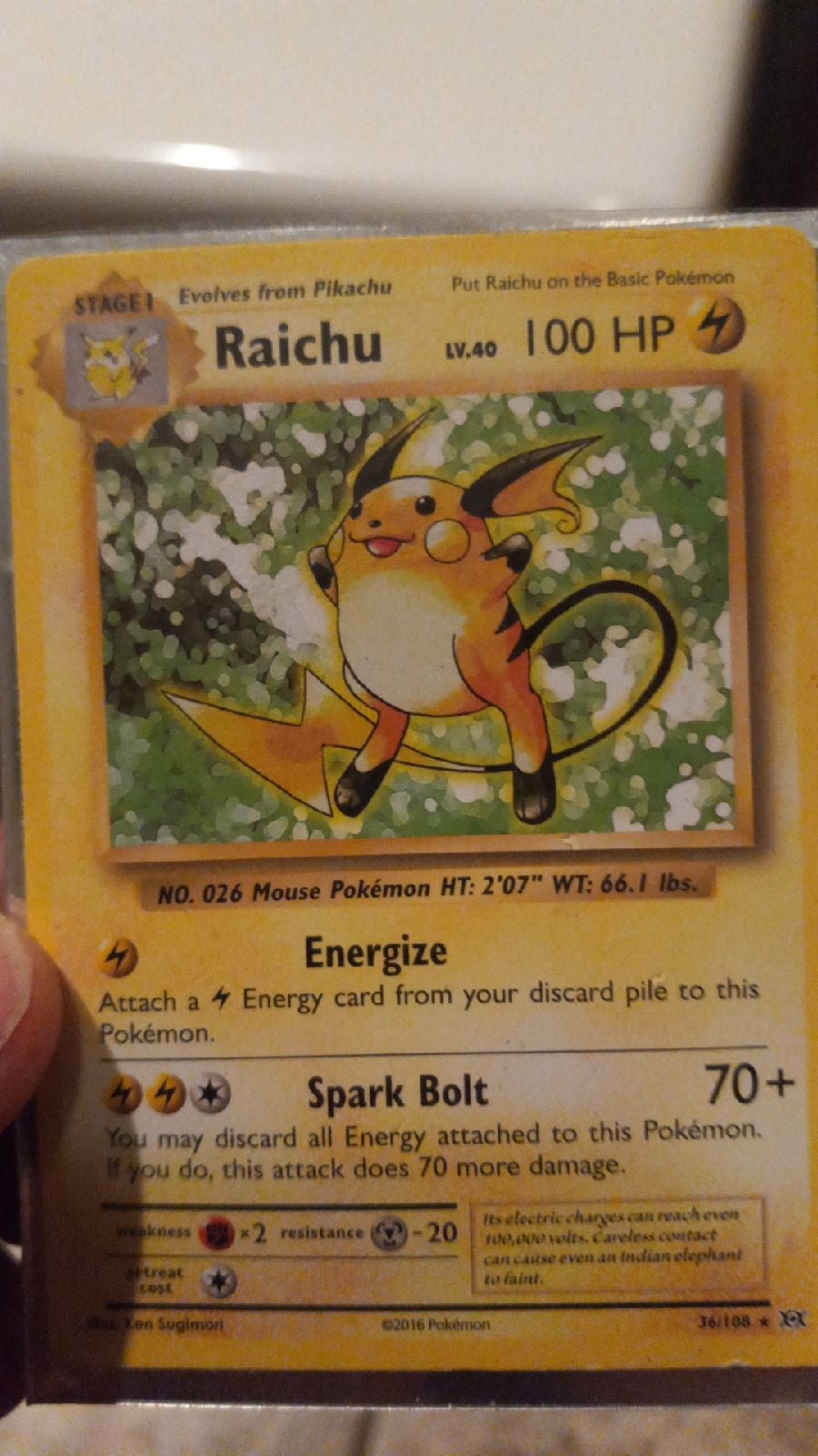 Pokemon Raichu stage 1 36/108