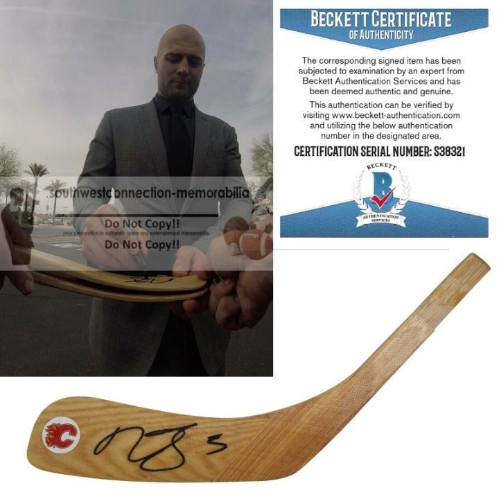 Mark Giordano Autographed Calgary Flames Hockey Stick Blade Beckett Signed Proof