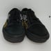VANS Comfycush Women's Pre-owned Black Embroidered Flames Sneakers - sz. 5 1/2