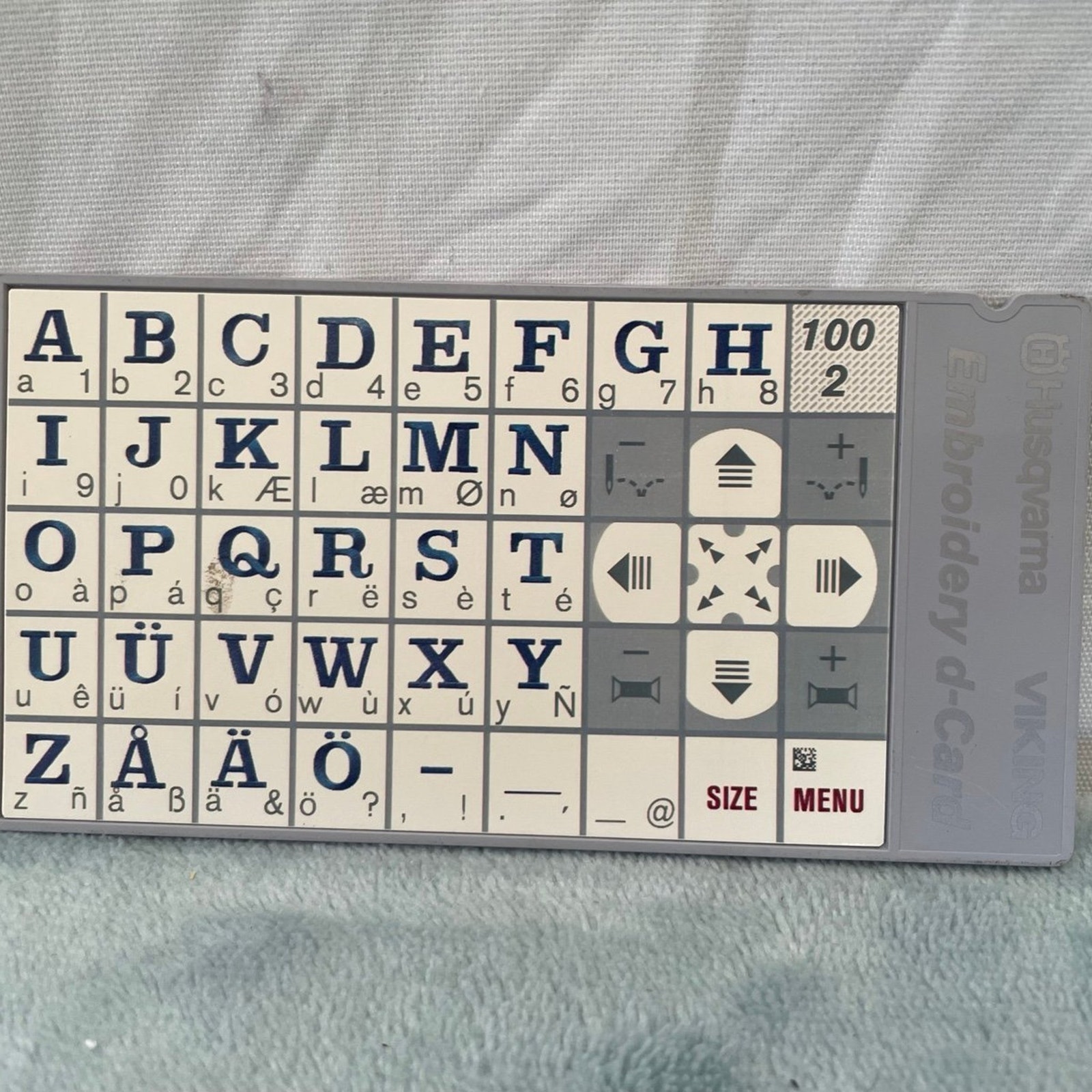 Husqvarna Viking Embroidery Stitch d-Card 100-2 Alphabet