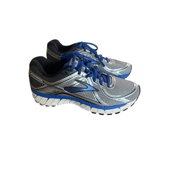 Brooks Mens Gray Blue Adrenaline GTS 16 Running Athletic Shoes Sneakers Size 8.5