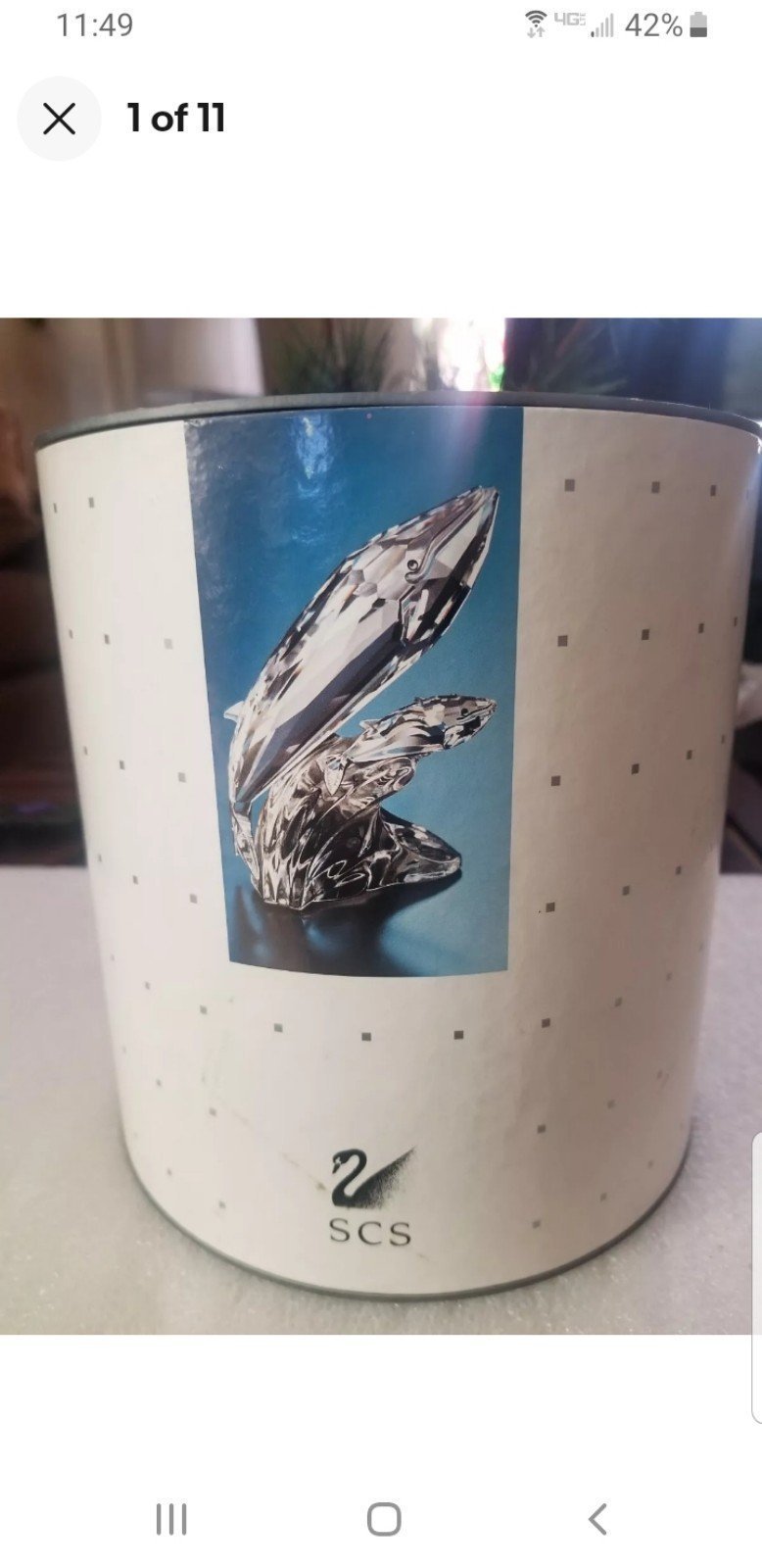 Swarovski Crystal Retired 1992 Annual Collector Edition Care for Me Whales