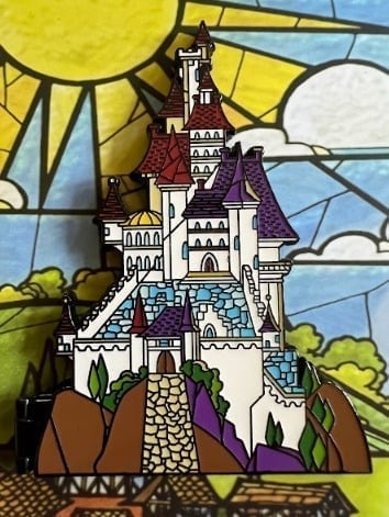 Disney Beauty and the Beast Castle Loungefly Pin Hinged Jumbo Belle Dancing Pin