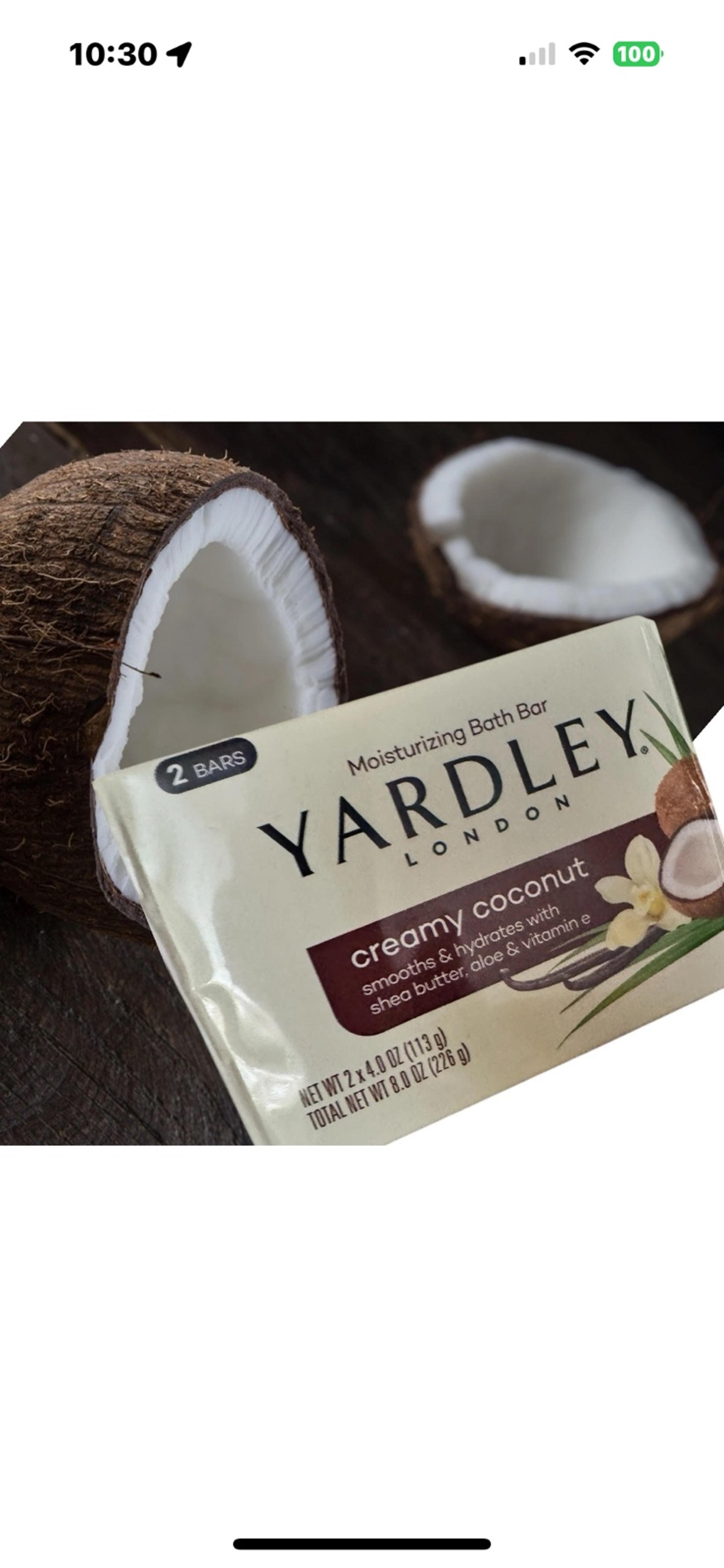 Yardley London Moisturizing Bar Creamy Coconut 2 Bars New