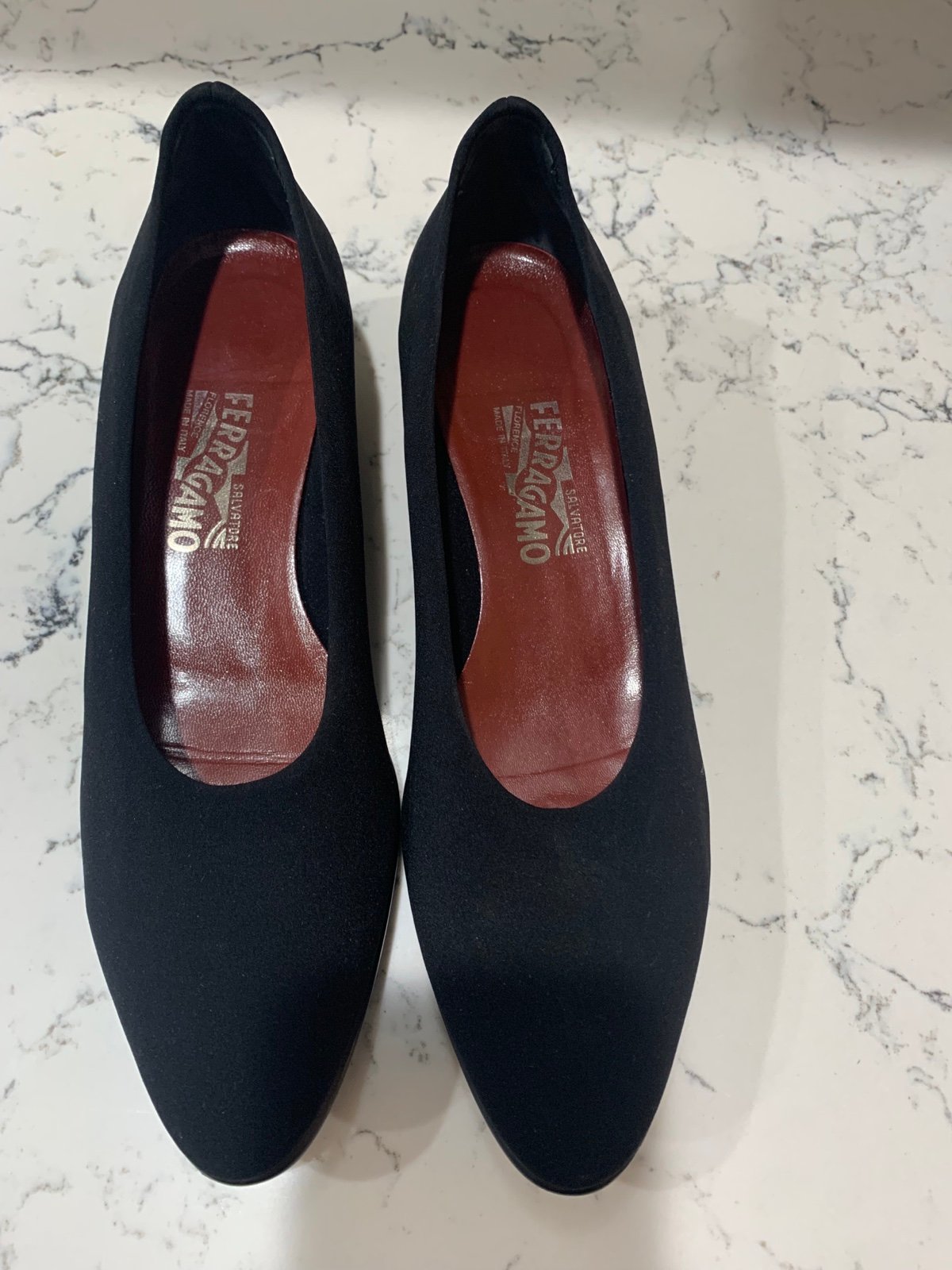 Salvatore Ferragamo Black Neoprene wedge flats brand new size 9.5