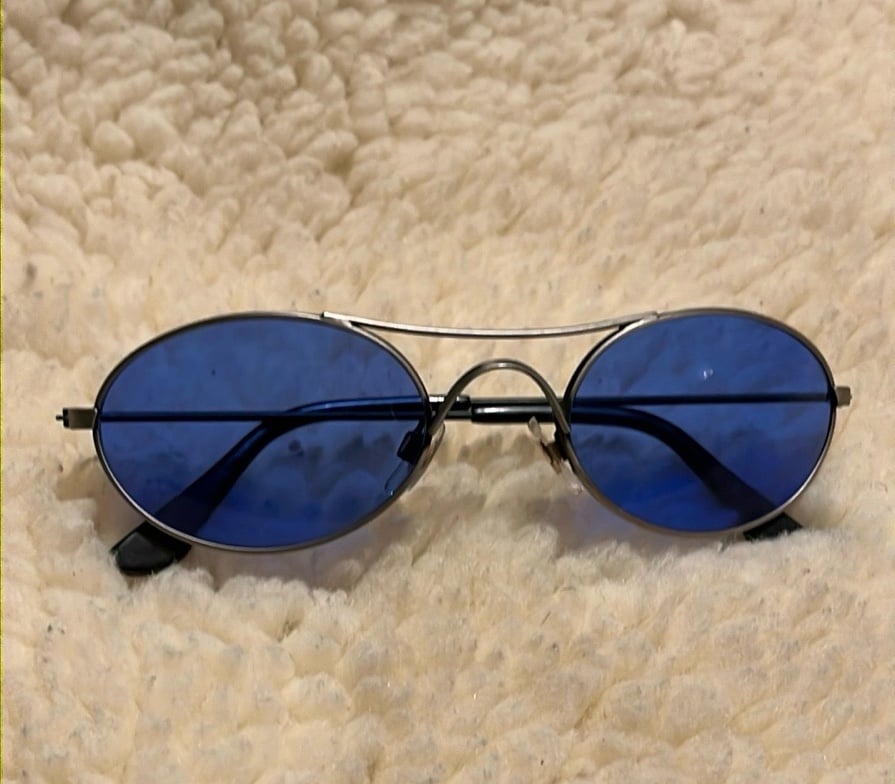 Blue Tinted Aviator Sunglasses, Sunshades, Shades