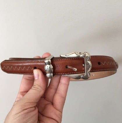 Vintage Chrome Western Ornate Belt