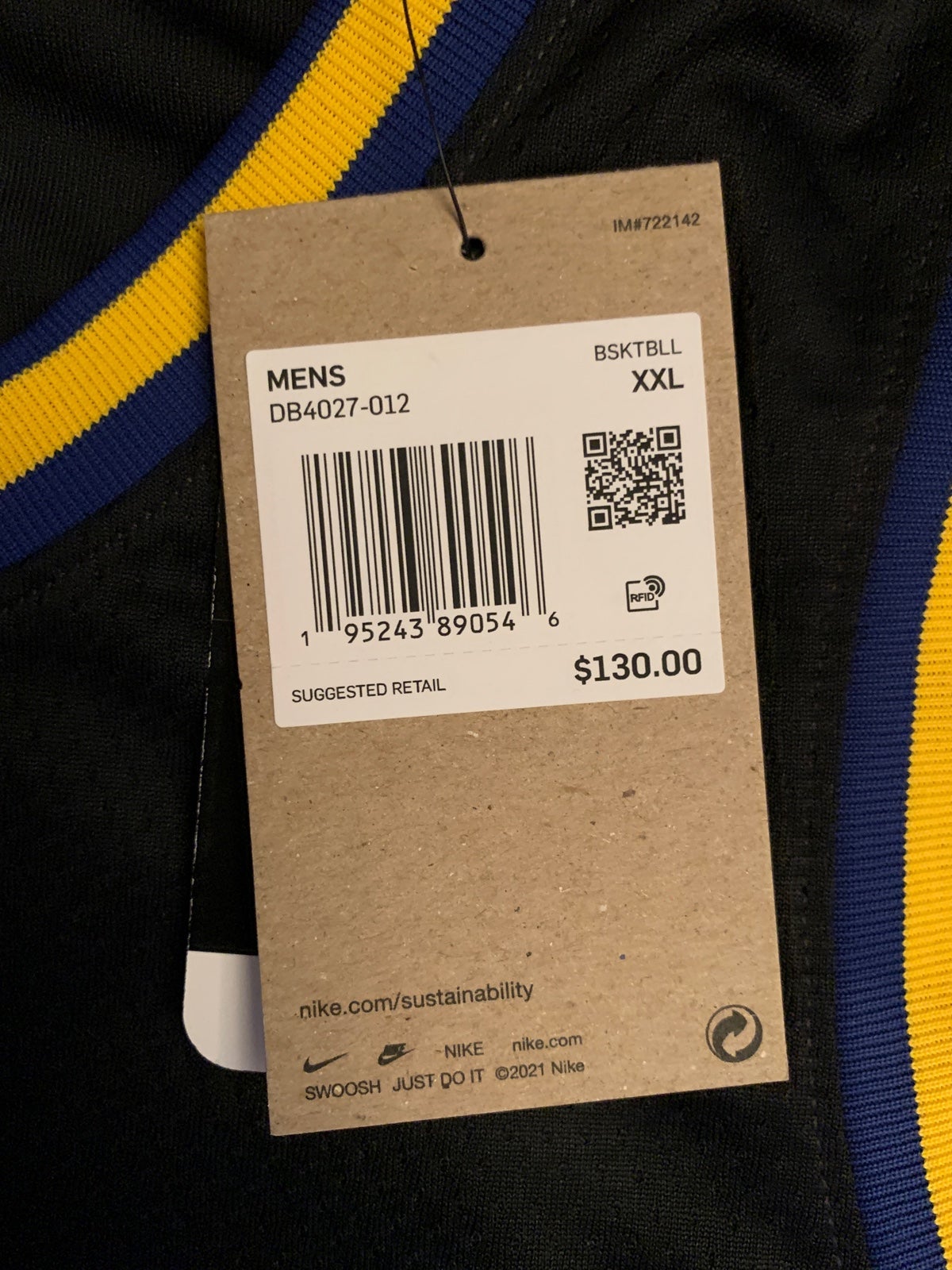 Nike Klay Thompson Golden State Warriors 2021/22 shops City Edition XXL 56