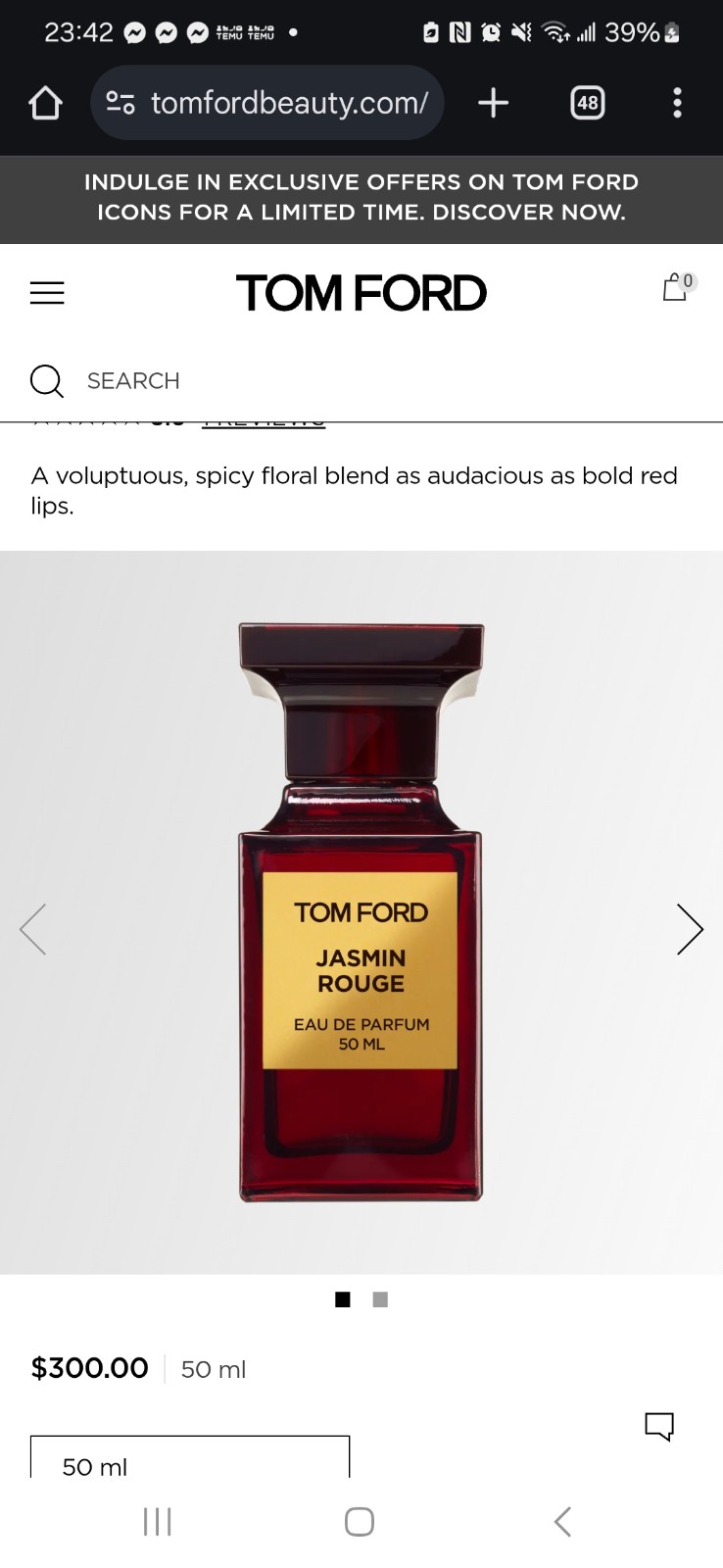 Amazon.com : Tom Ford Jasmin Rouge for Women 1.7 oz Eau de