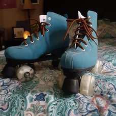 Roller skates with light up wheels