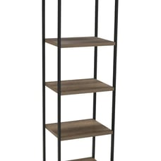 Household Essentials 5 Tier Storage Tower Metal, Grey Shelf – Black Frame