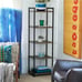 Household Essentials 5 Tier Storage Tower Metal, Grey Shelf – Black Frame