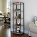 Household Essentials 5 Tier Storage Tower Metal, Grey Shelf – Black Frame