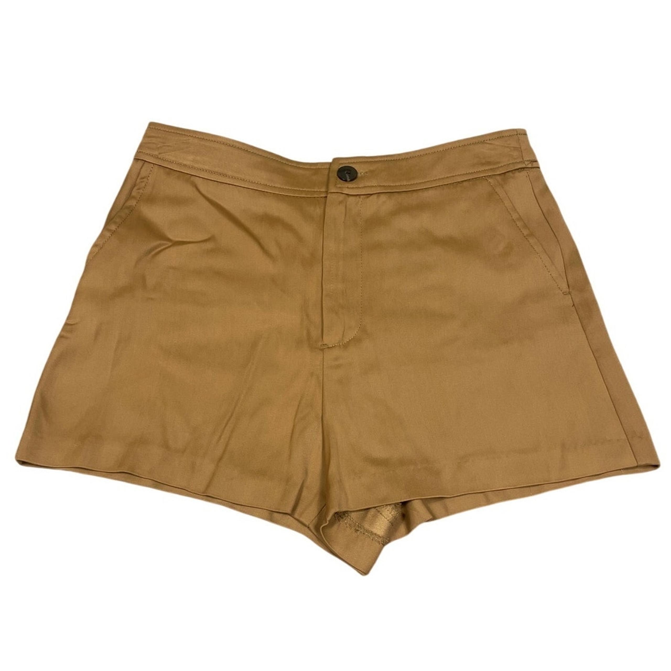 Zara Womens Size XS Satin Khaki Tan Chino Shorts NWT