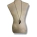 Bronze Feather and Enamel Long Pendant Necklace