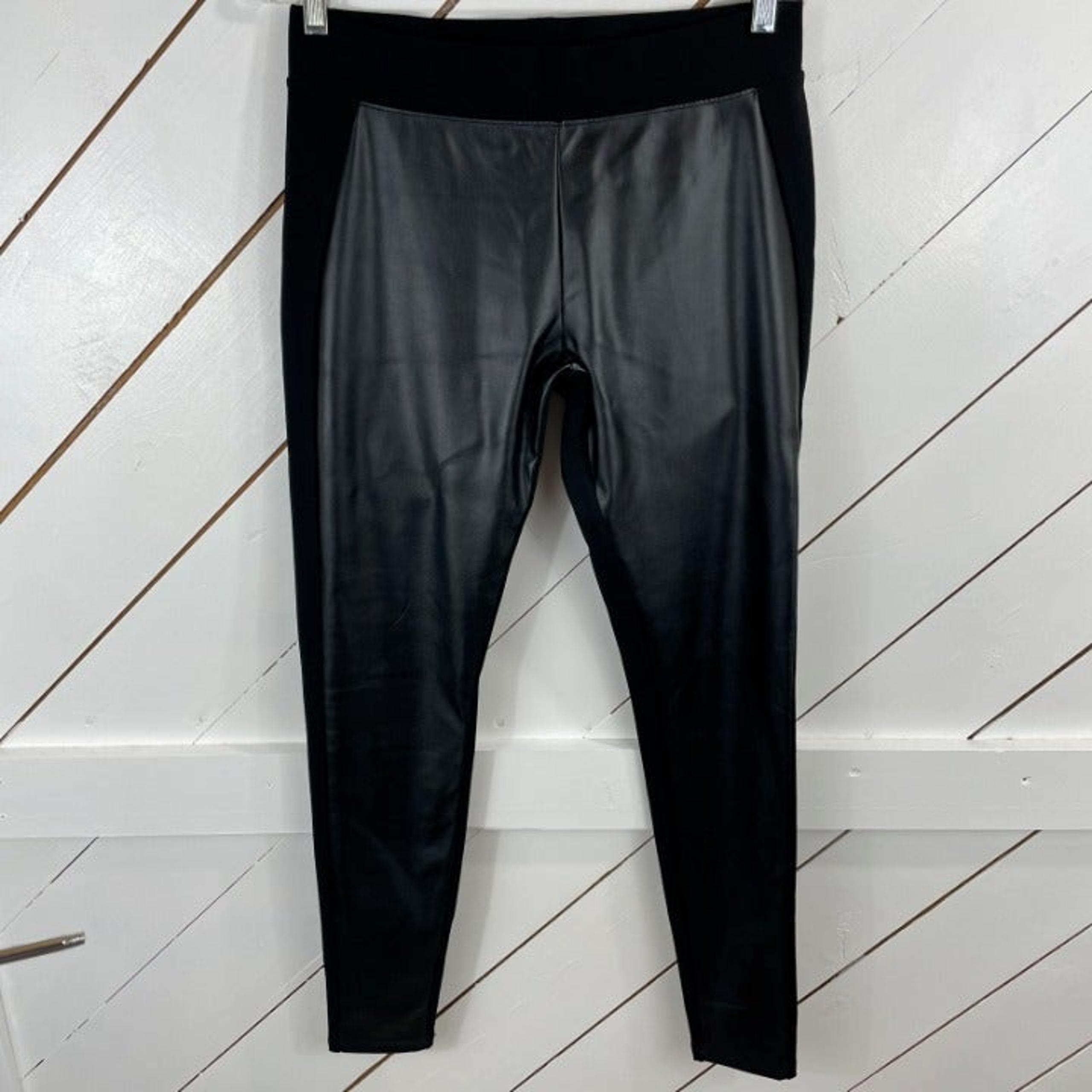 Nordstrom Black Leather Look Leggings L