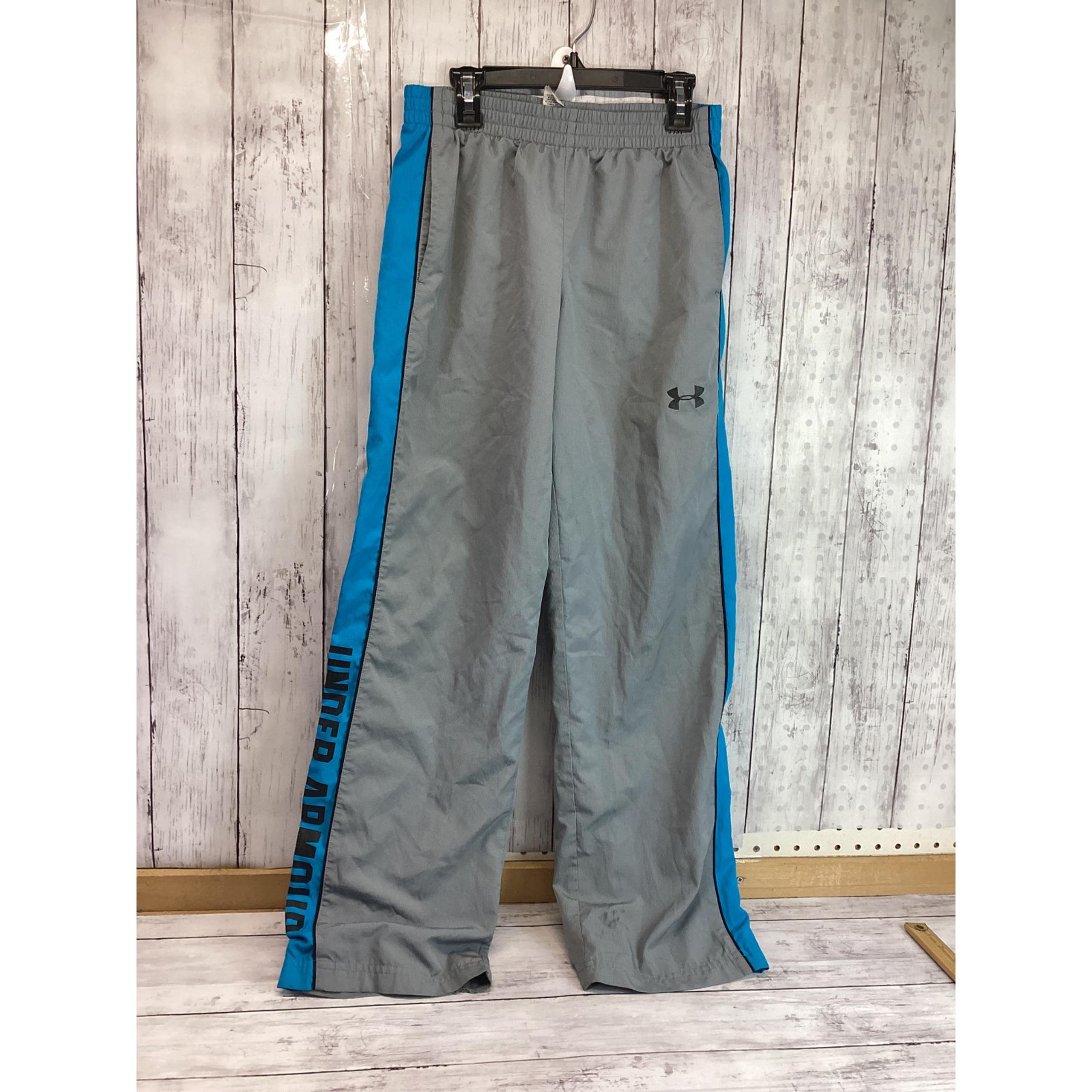 Under Armour Men's Loose Straight Casual Pants Gray Blue 100% Polyester Large