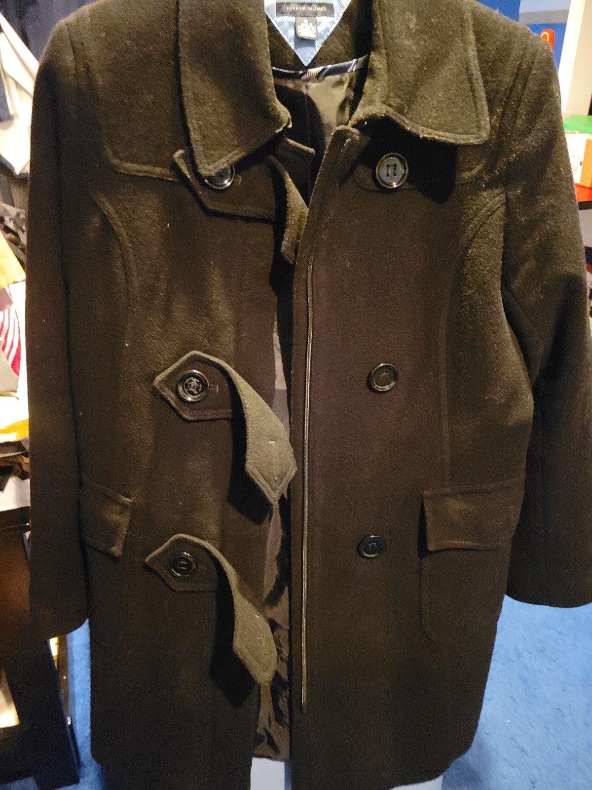 Tommy Hilfiger black wool women's coat