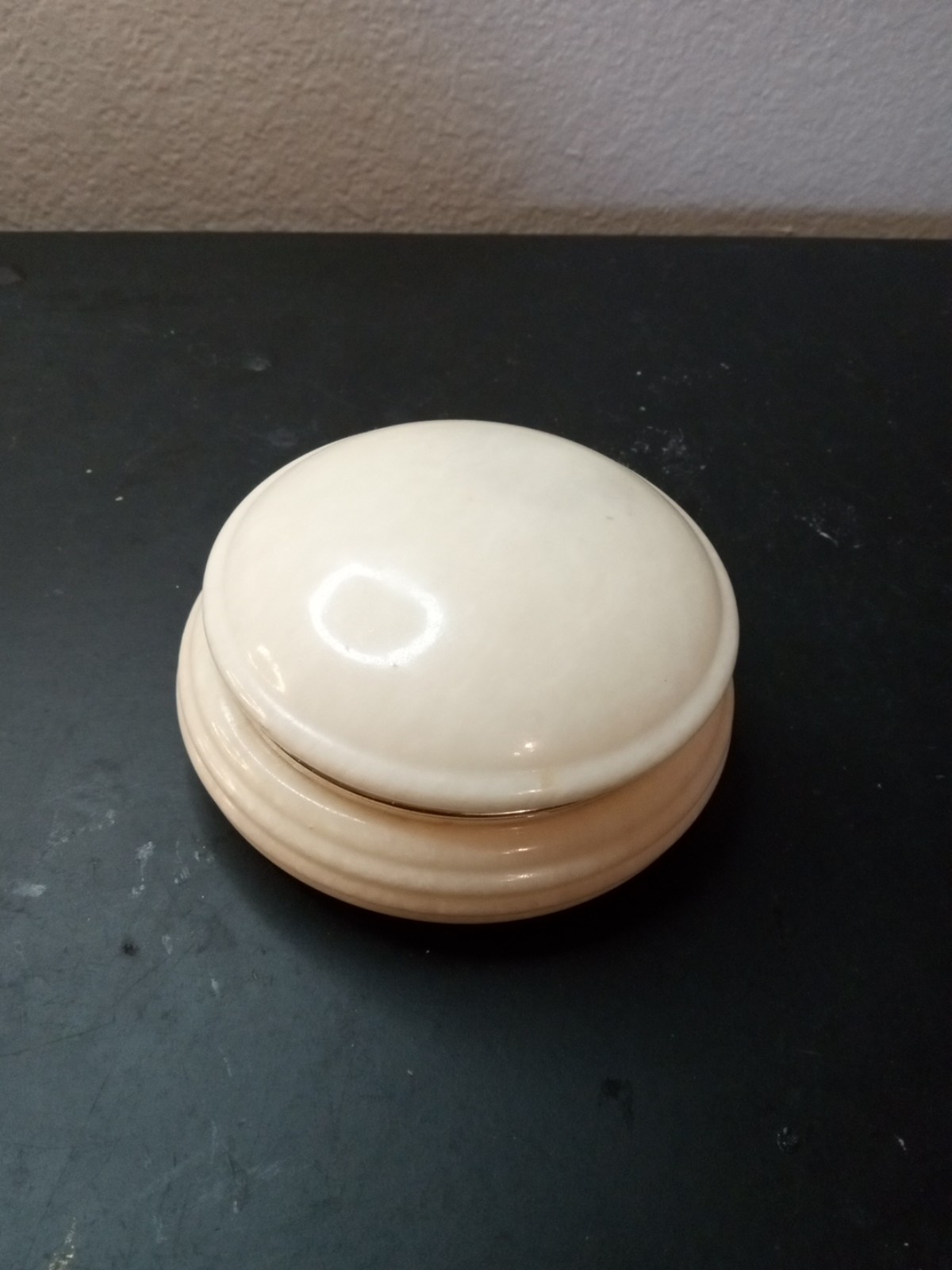 EXQUISITE 5 Solid Alabaster Made in Italy Round Hinged Trinket Box