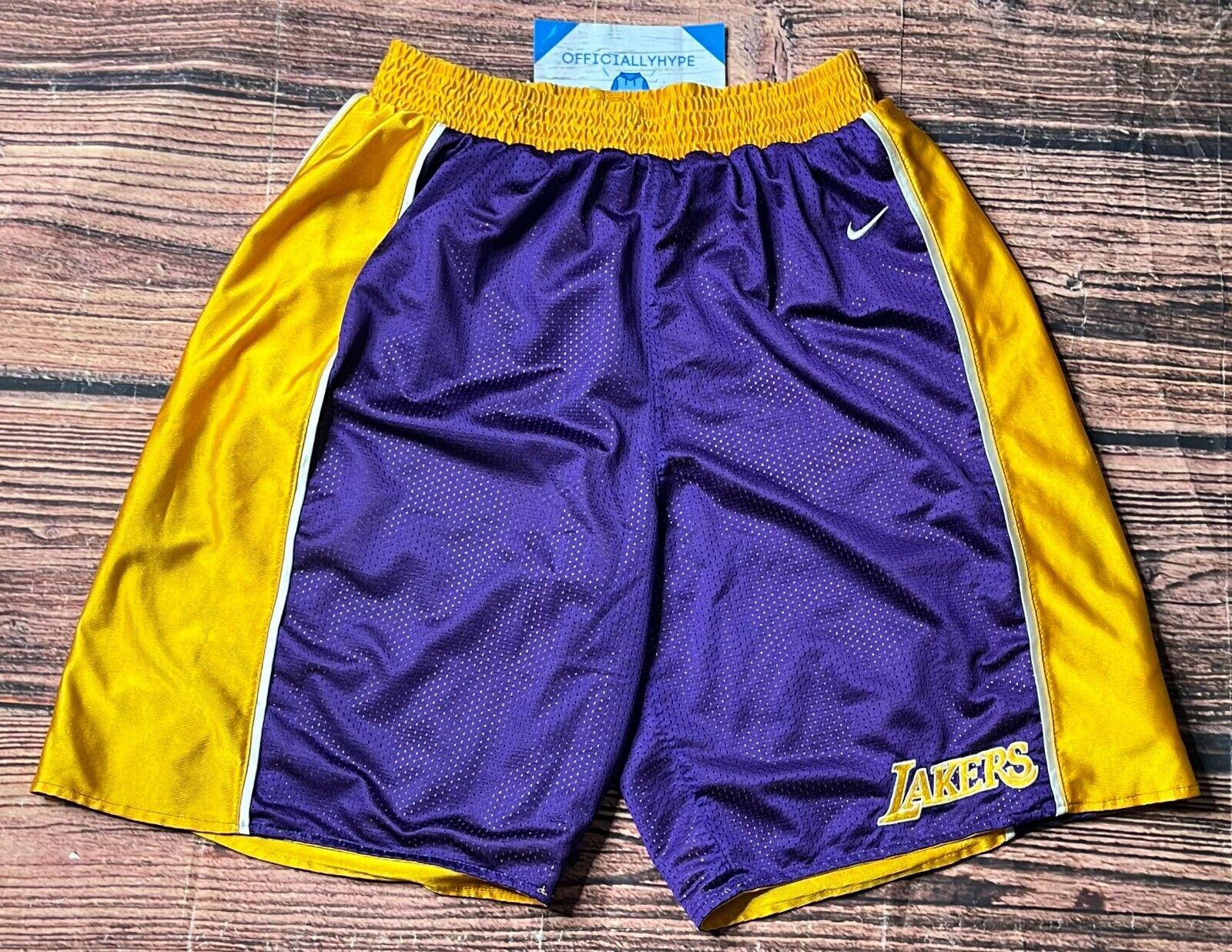 Vintage Nike NBA Reversible Purple & Gold Jersey Shorts Size Large