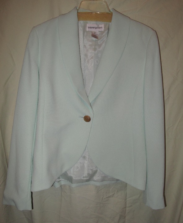 Bloomingdale’s Mint Green Skirt Suit 16