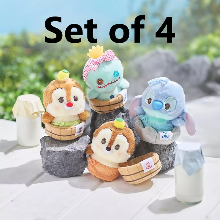 Disney Japan Onsen Hot Springs Urupocha Chan Set Chip Dale Stitch Scrump
