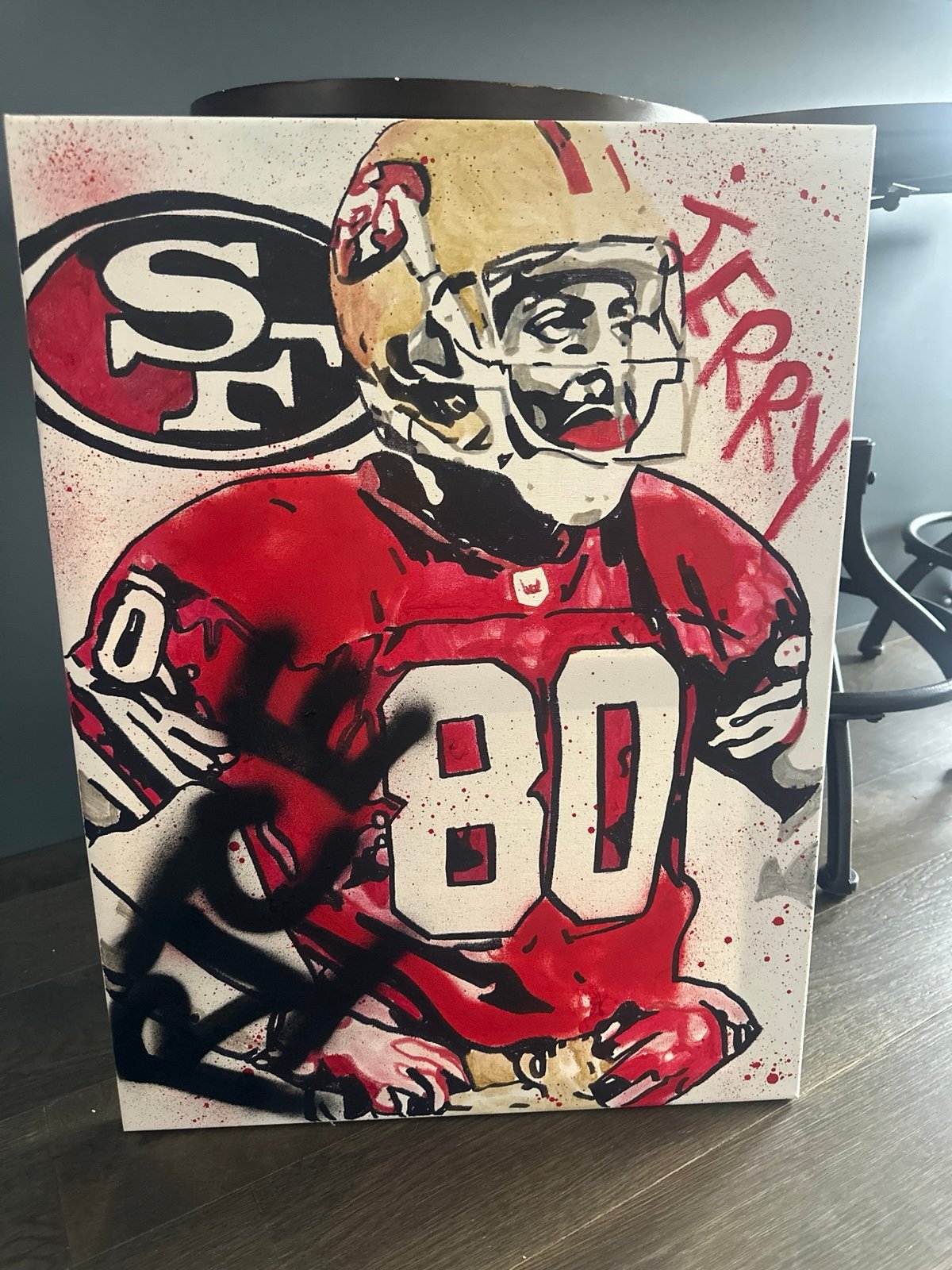 Painting of Jerry Rice 49ers