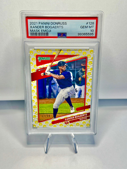 Xander Bogaerts #d 12/19 2021 Panini Donruss - Mask Emoji - PSA 10 - POP 1
