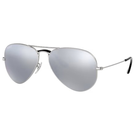 Ray-Ban Aviator Classic RB3025 Mirror Glass Polarized Sunglasses - Matte Silver/