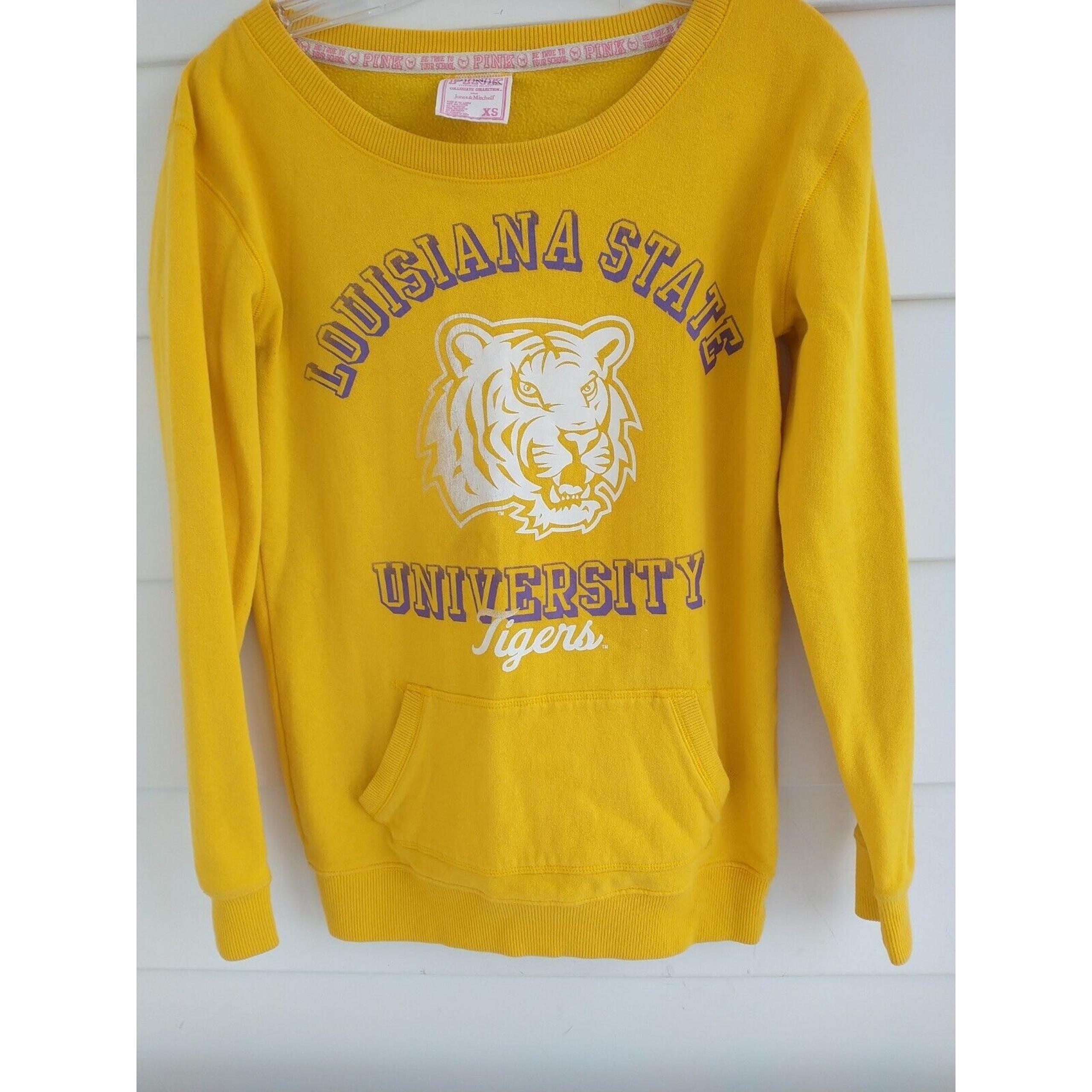 Victoria Secret Pink Collegiate Collection LSU Long Sleeve Sweatshirt XS