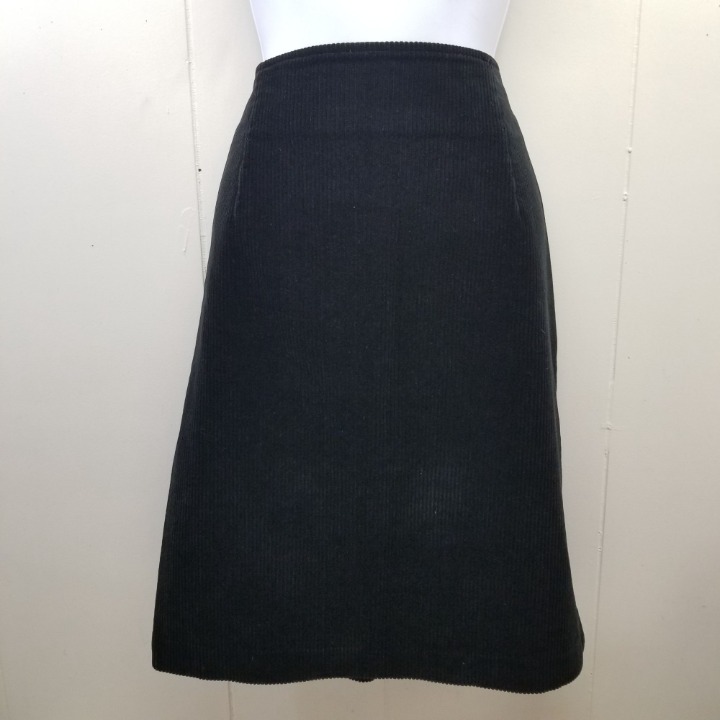 Laura Ashley 12 Black Corduroy Skirt