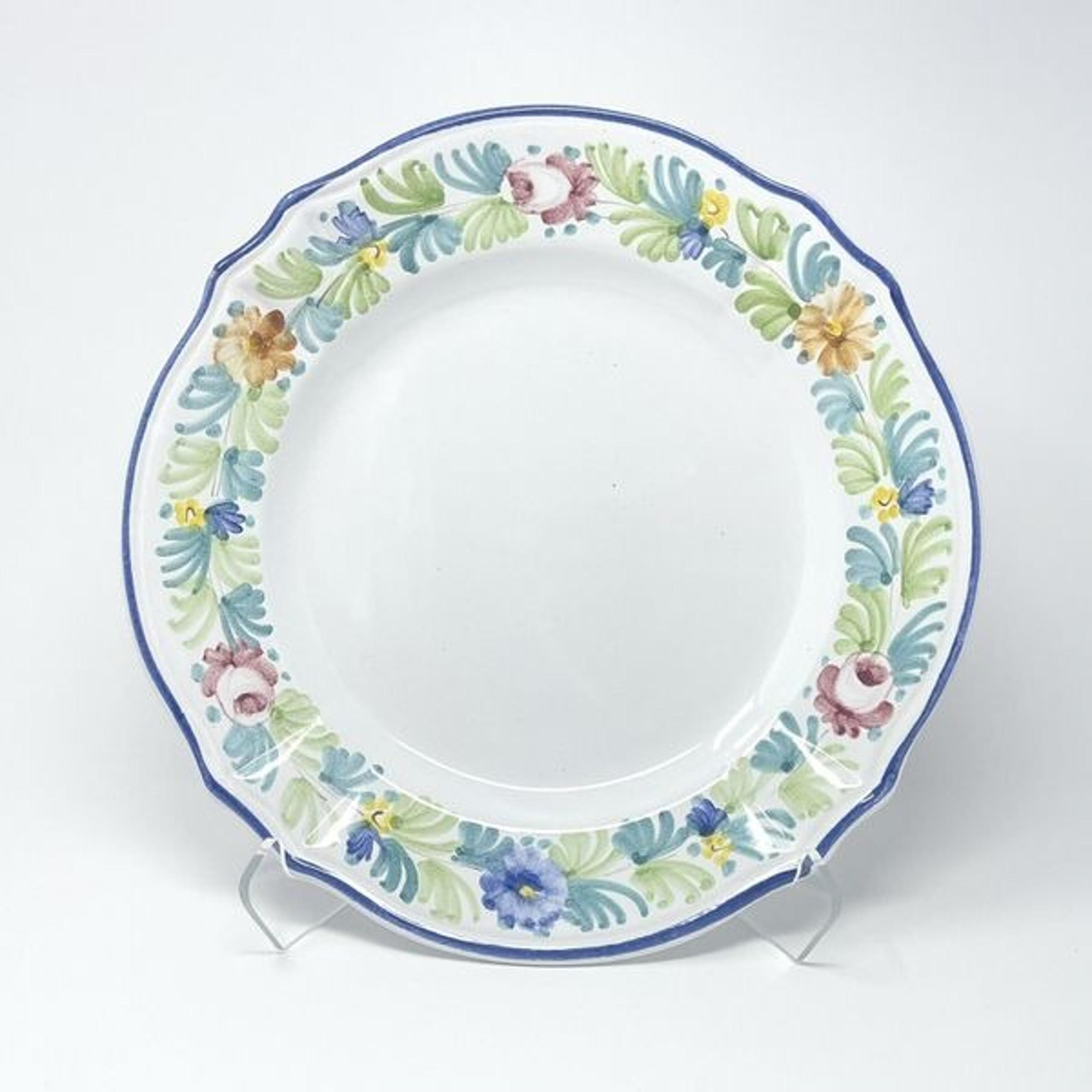 Williams Sonoma Mari Floral Italy Hand Painted Serving Chop Platter Charger 13”