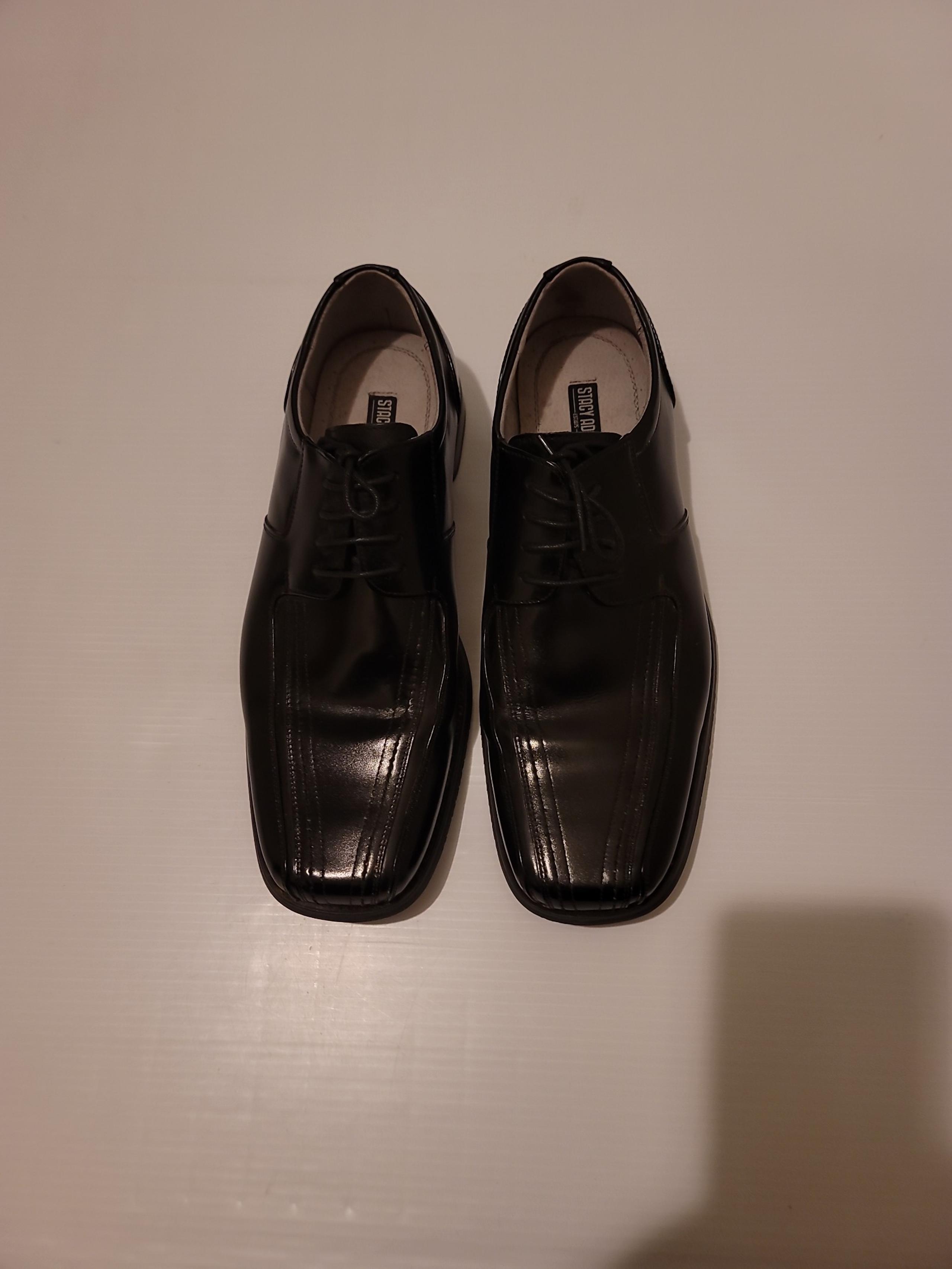 MEN'S ALL BLACK LEATHER SHOES STACY ADAMS SIZE 13