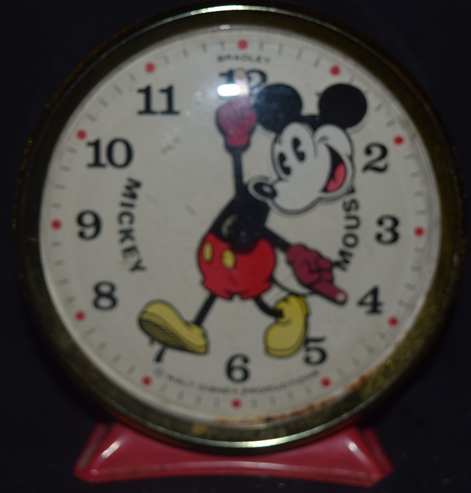 MICKEY MOUSE DISNEY BRADLEY VINTAGE ALARM CLOCK