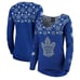 Toronto Maple Leafs Women's Snowflake Ugly V-Neck Sweater - Blue Sz.M